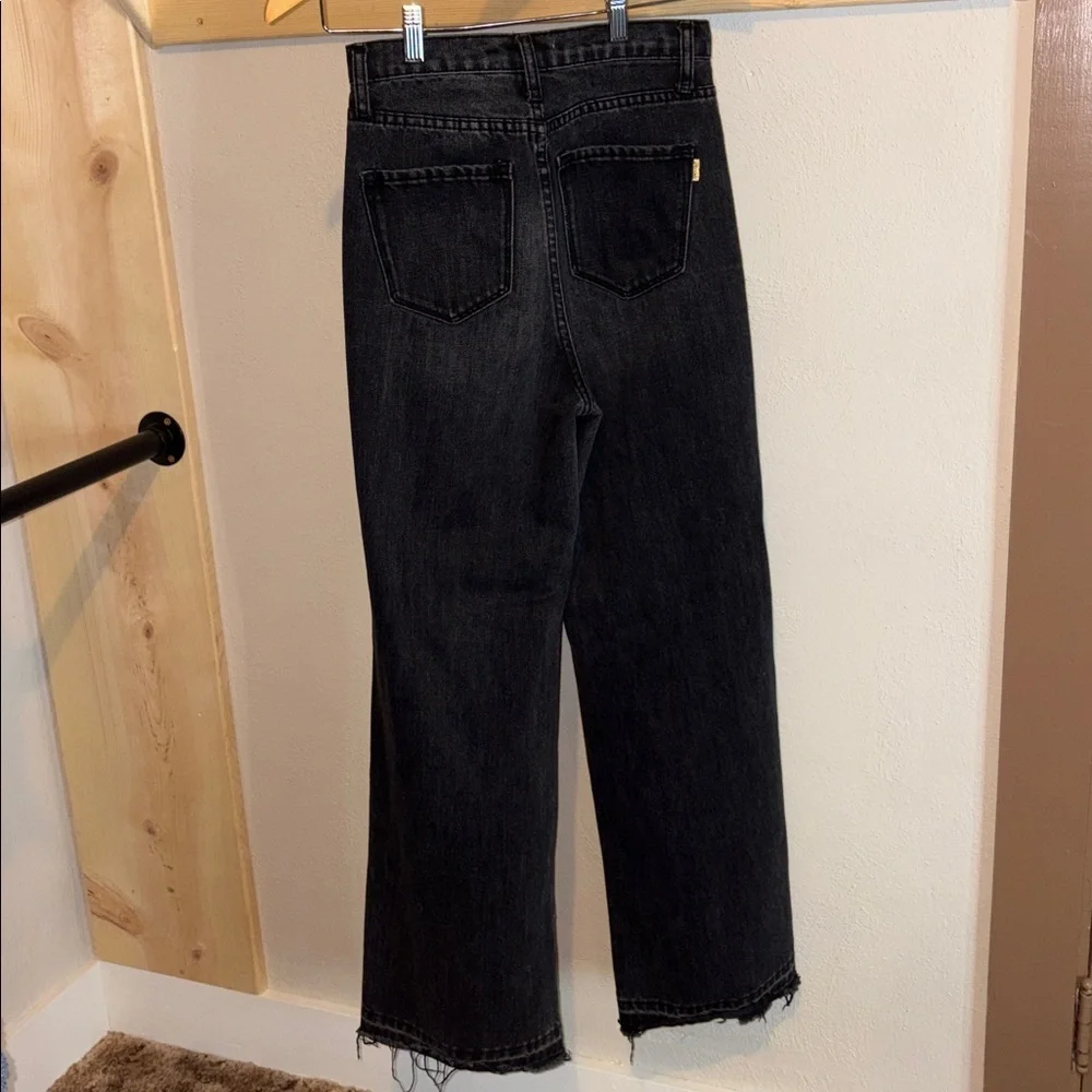 Vibrant Black High Rise Distressed Jeans size 25